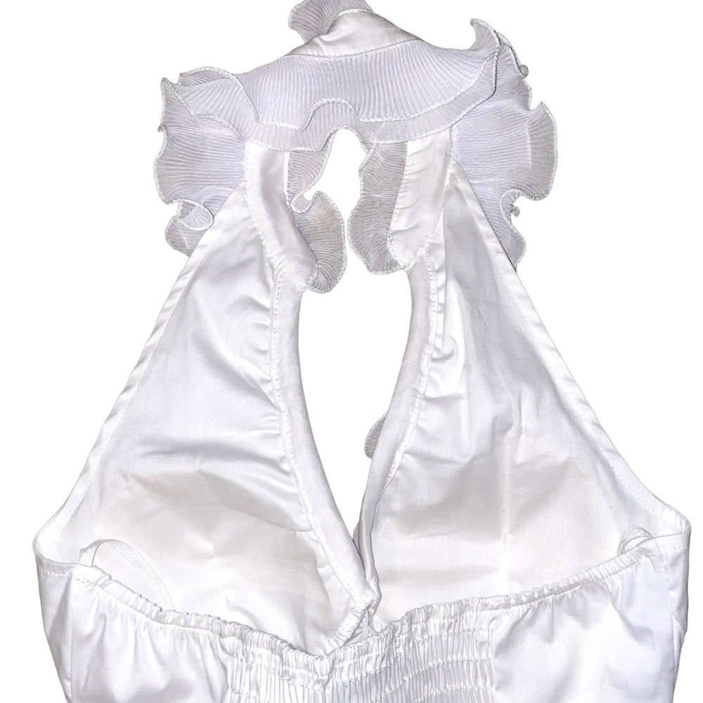 Body Central White Ruffled Halter Neck Top - Picture 6 of 8